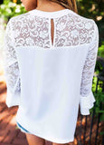 Lace Stitched Chiffon T-shirt