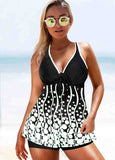 Printed  Wide Strap  Tankini Set