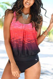 Gradient Print Tankini Set