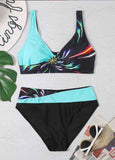 Color Block Bikinis Set Swimwear