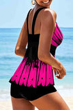 Ombre Stripe Print Tankini Set