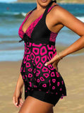 Spaghetti Strap Printed Tankini Set