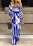 Plus Size Striped Maxi Dress - soofoom.com