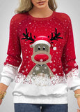 Red Christmas Print Sweatshirt