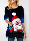 Christmas Printed Round Neck T Shirt