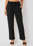 High Waisted Pocket Detail Solid Pants