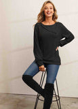 Solid Button Lapel Knit Sweater