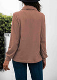 Button Stitched  Long Sleeve Sweater