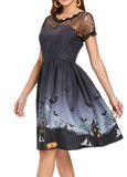 Halloween Print Lace Dress