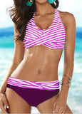 Stripe Printed Bikini Set