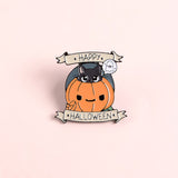 Cartoon Halloween Alloy Brooch Pumpkin &Cat Pin