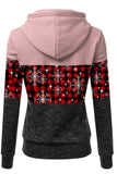 Plaid Color Block Long Sleeve Hoodie