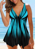 Printed  Strappy Back Tankini Set