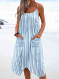 Holiday Striped Suspender Dress