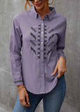 Elegant Embroidered Button-Up Blouse