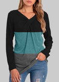 Color Block Long Sleeve T Shirt