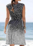 V-Neck Point Print Dress