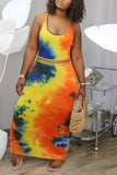 Tie Dye High Waist Two Piece Dresses