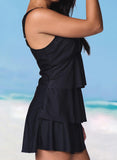 Solid Color Strap Sexy Swimdresses Swimsuits - soofoom.com