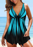 Printed  Strappy Back Tankini Set