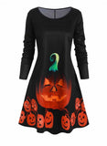 Halloween Pumpkin Print Dress