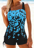 Printed Wide Strap Tankini Set