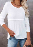 Knited Round Neck Long Sleeve T-shirt