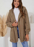 Plush Hooded Cardigan Coat