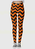 Halloween Print High Waisted Striped Pants