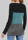 Color Block Long Sleeve T Shirt