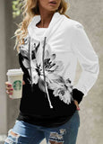 Floral Print Contrast Long Sleeve Sweatshirt