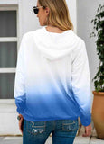 Ombre Print Pocket Long Sleeve Hoodie