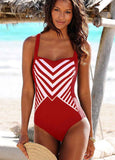 Striped Spaghetti Strap One-piece Swimsuits