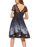 Halloween Print Lace Dress