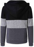 Quarter Zip  Stitching Contrast Hoodie