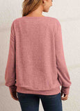 Solid Button Lapel Knit Sweater