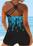 Printed Wide Strap Tankini Set