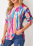 Printed Round Neck Long Sleeve T Shirt