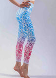 Gradient Printed High Waist Sports  Pants