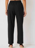 High Waisted Pocket Detail Solid Pants