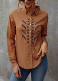 Elegant Embroidered Button-Up Blouse