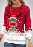 Red Christmas Print Sweatshirt