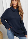 Navy Cozy Long Sleeves Turtleneck Sweater