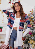 NEW ! Christmas Print Long Sleeve Cardigan