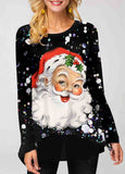 Christmas Printed Round Neck T Shirt