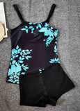 Leaf Print Spaghetti Strap Tankini Set