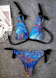 Knotted Floral Bikinis Set Swimwear