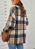 Plaid Print Buttoned Blouse Outerwear