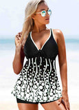 Printed  Wide Strap  Tankini Set