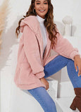 Plush Hooded Cardigan Coat